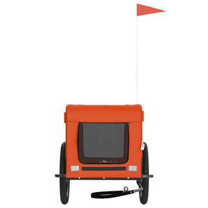 Cykelvagn för djur orange och svart oxfordtyg och järn