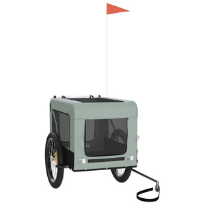 Cykelvagn för djur grå och svart oxfordtyg och järn