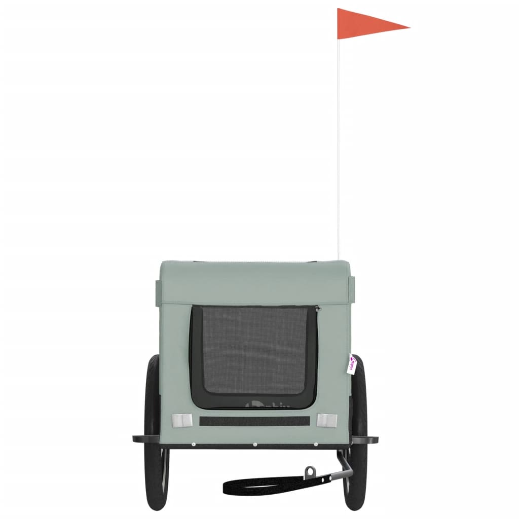 Cykelvagn för djur grå och svart oxfordtyg och järn