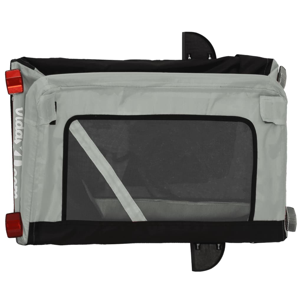 Cykelvagn för djur grå och svart oxfordtyg och järn