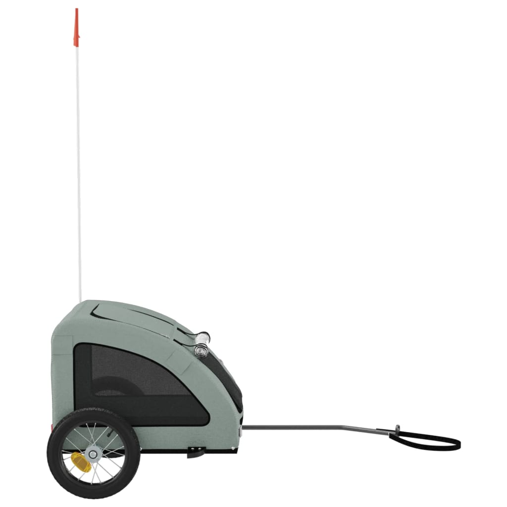 Cykelvagn för djur grå oxfordtyg och järn