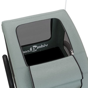 Cykelvagn för djur grå oxfordtyg och järn