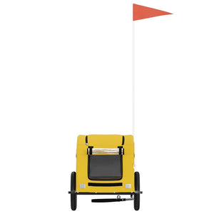 Cykelvagn för djur gul oxfordtyg och järn