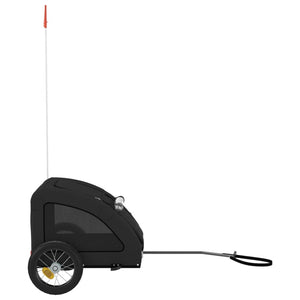 Cykelvagn för djur svart oxfordtyg och järn