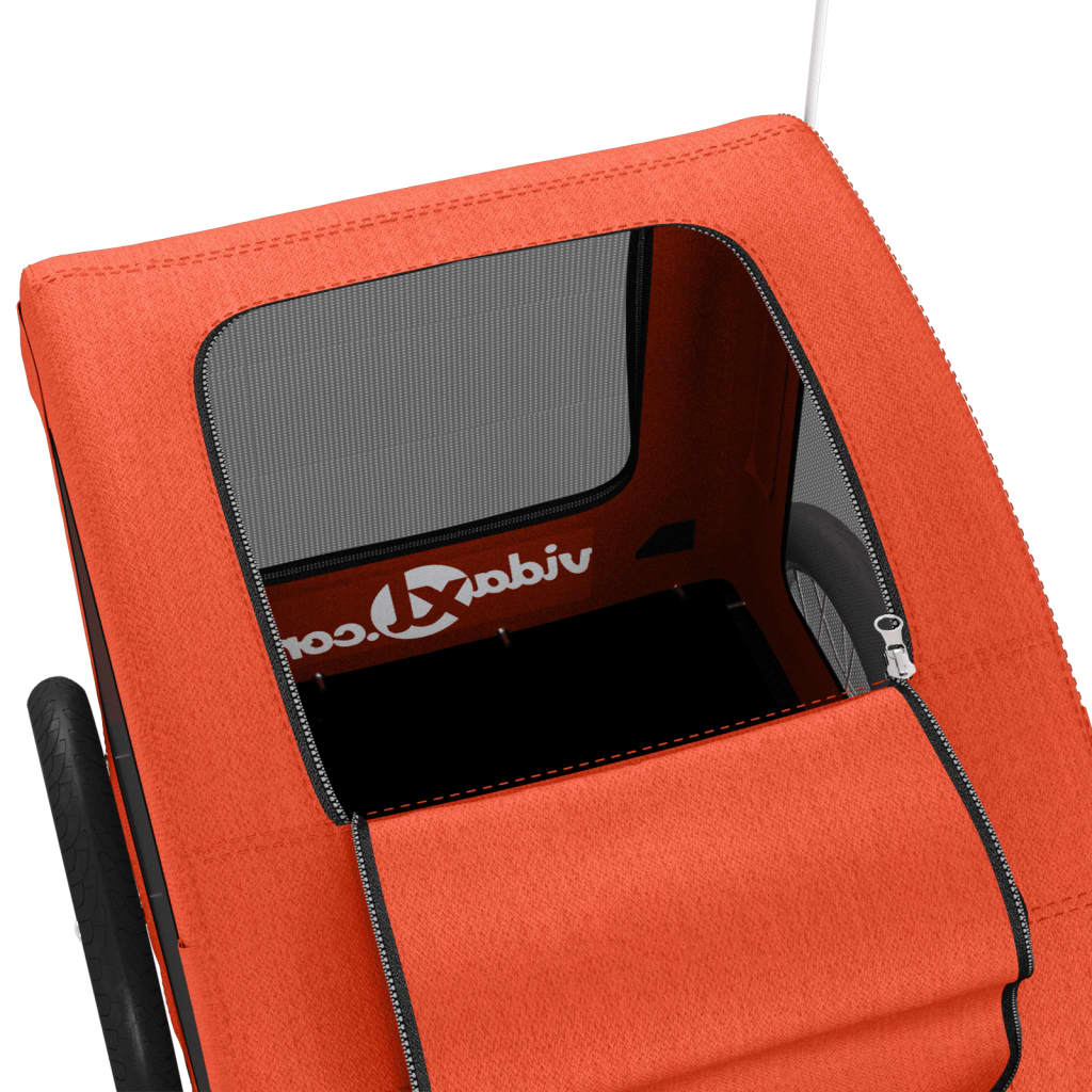 Cykelvagn för djur orange oxfordtyg och järn