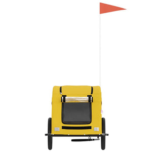 Cykelvagn för djur gul oxfordtyg och järn