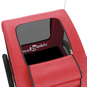 Cykelvagn för djur röd oxfordtyg och järn