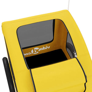 Cykelvagn för djur gul oxfordtyg och järn