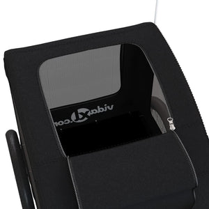 Cykelvagn för djur svart oxfordtyg och järn