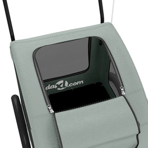 Cykelvagn för djur grå oxfordtyg och järn