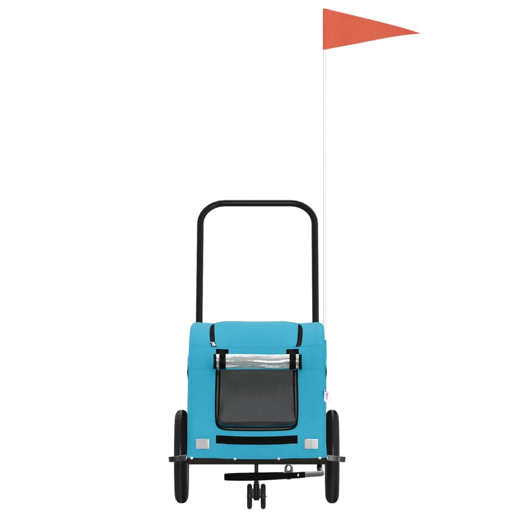 Cykelvagn för djur blå oxfordtyg och järn