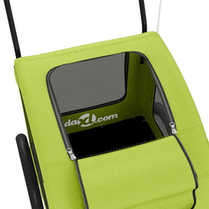 Cykelvagn för djur grön oxfordtyg och järn