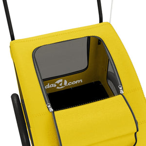 Cykelvagn för djur gul oxfordtyg och järn