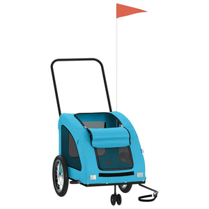 Cykelvagn för djur blå oxfordtyg och järn