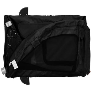 Cykelvagn för djur svart oxfordtyg och järn