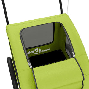 Cykelvagn för djur grön oxfordtyg och järn