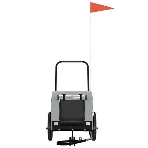 Cykelvagn för djur grå och svart oxfordtyg och järn