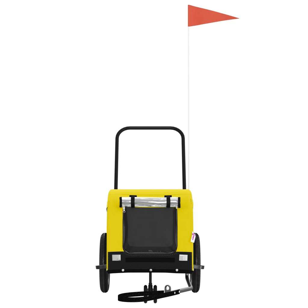 Cykelvagn för djur gul och svart oxfordtyg och järn