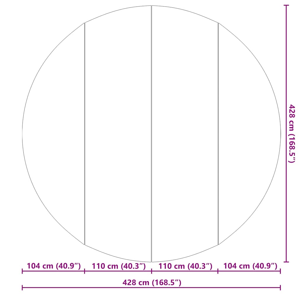 Bottenmatta ljusgrå Ø428 cm polyester geotextil