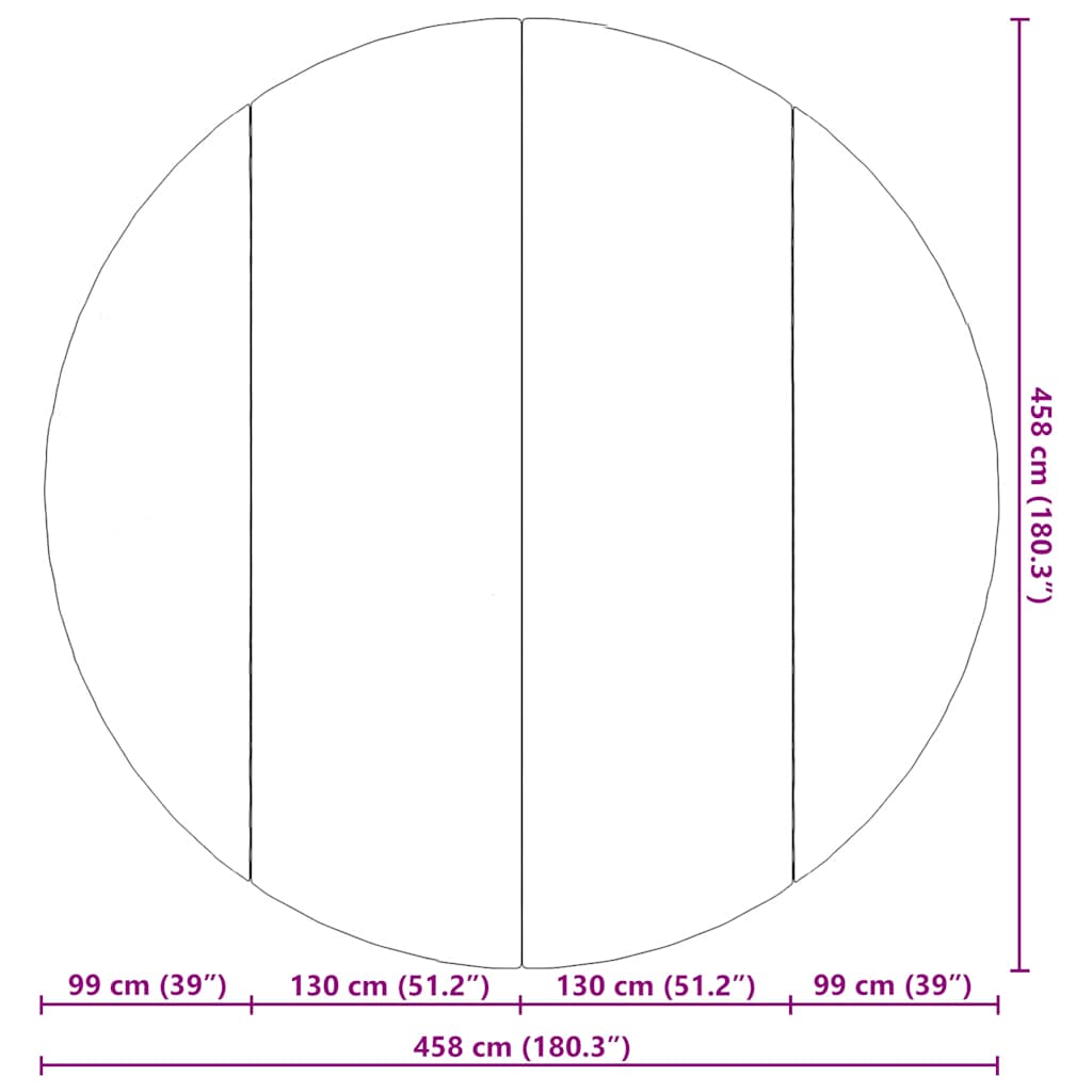 Bottenmatta ljusgrå Ø458 cm polyester geotextil