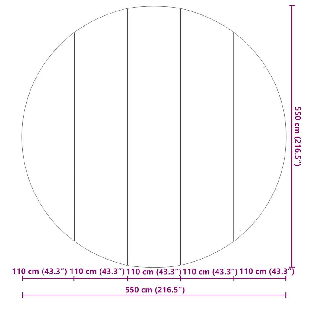Bottenmatta ljusgrå Ø550 cm polyester geotextil