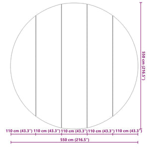 Bottenmatta ljusgrå Ø550 cm polyester geotextil
