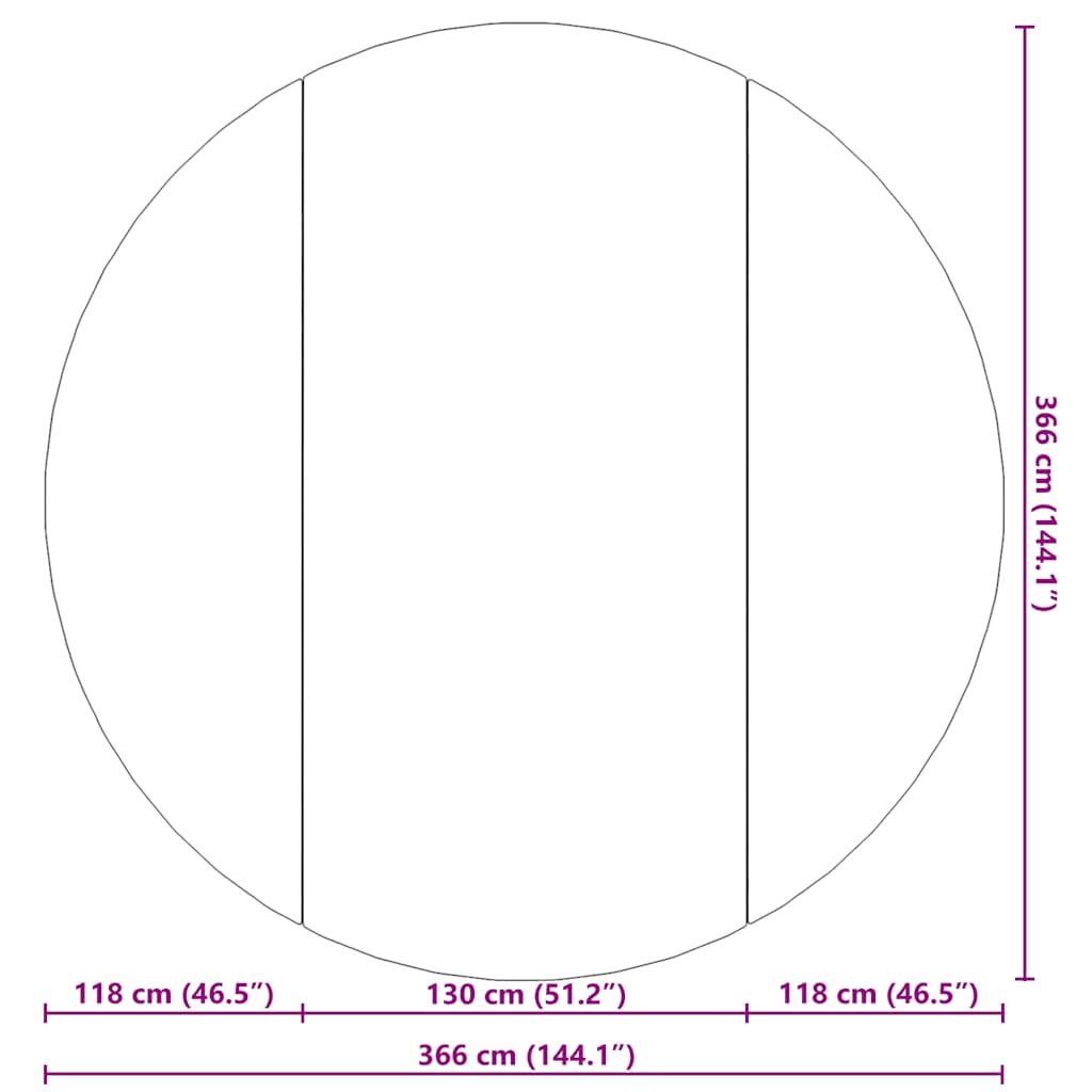 Bottenmatta ljusgrå Ø366 cm polyester geotextil