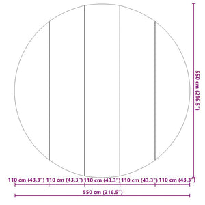 Bottenmatta ljusgrå Ø550 cm polyester geotextil