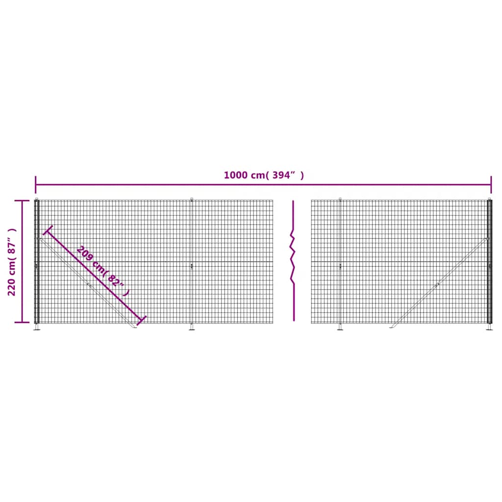 Stängsel med stolpsko antracit 2,2x10 m