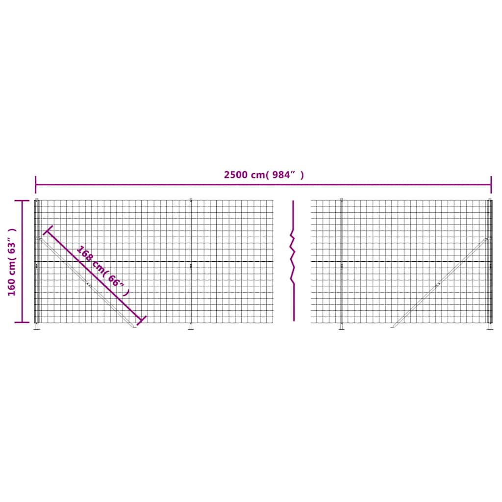 Stängsel med stolpsko antracit 1,6x25 m