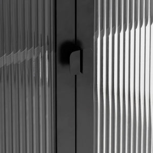 Högskåp svart 85x40x180 cm glas och stål