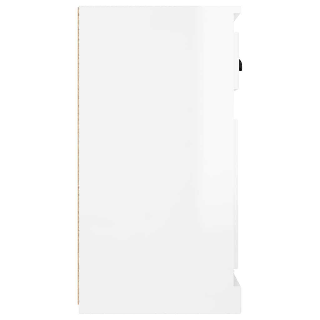 Förvaringsskåp vit högglans 70x35,5x67,5 cm konstruerat trä