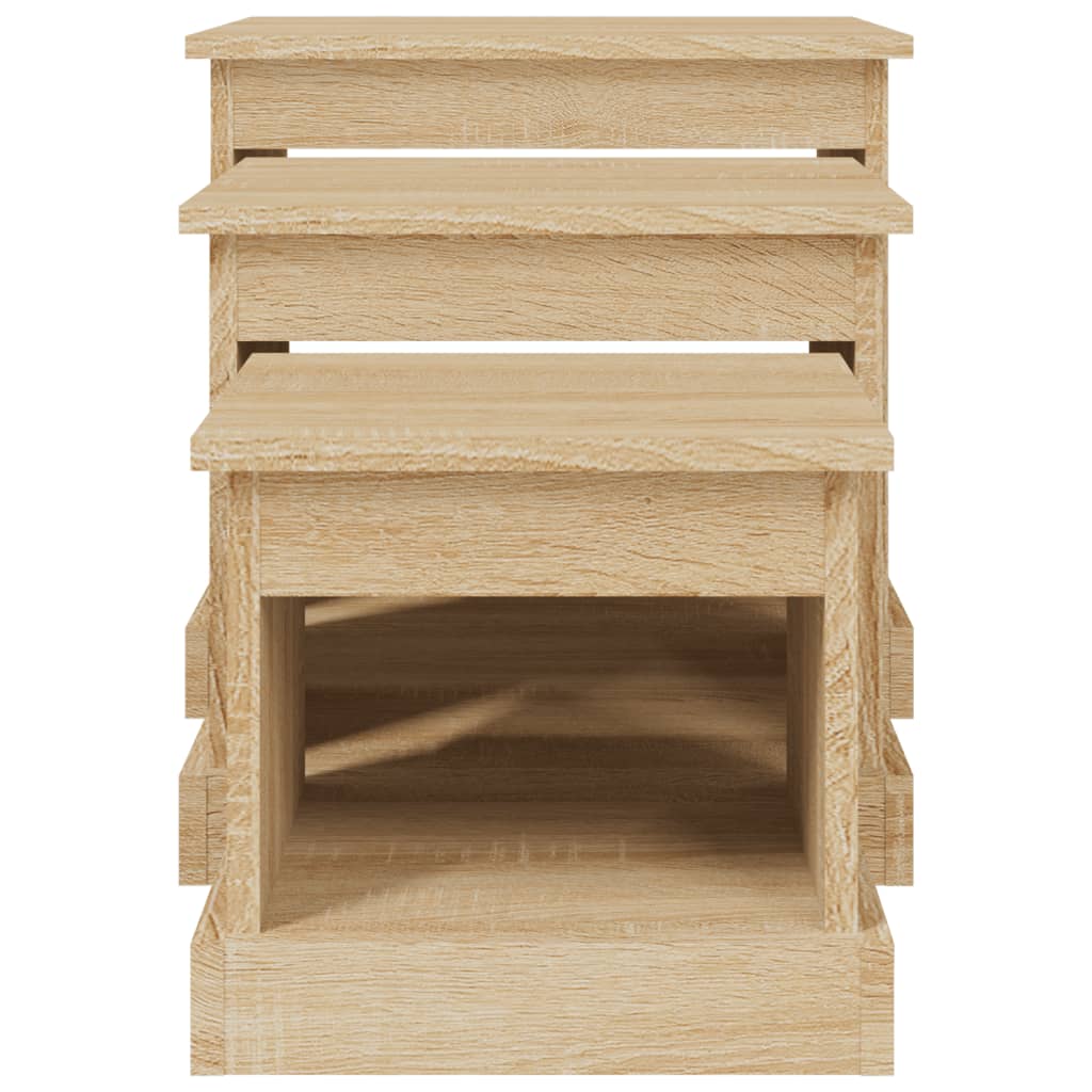 Soffbord 3 delar sonoma-ek konstruerat trä