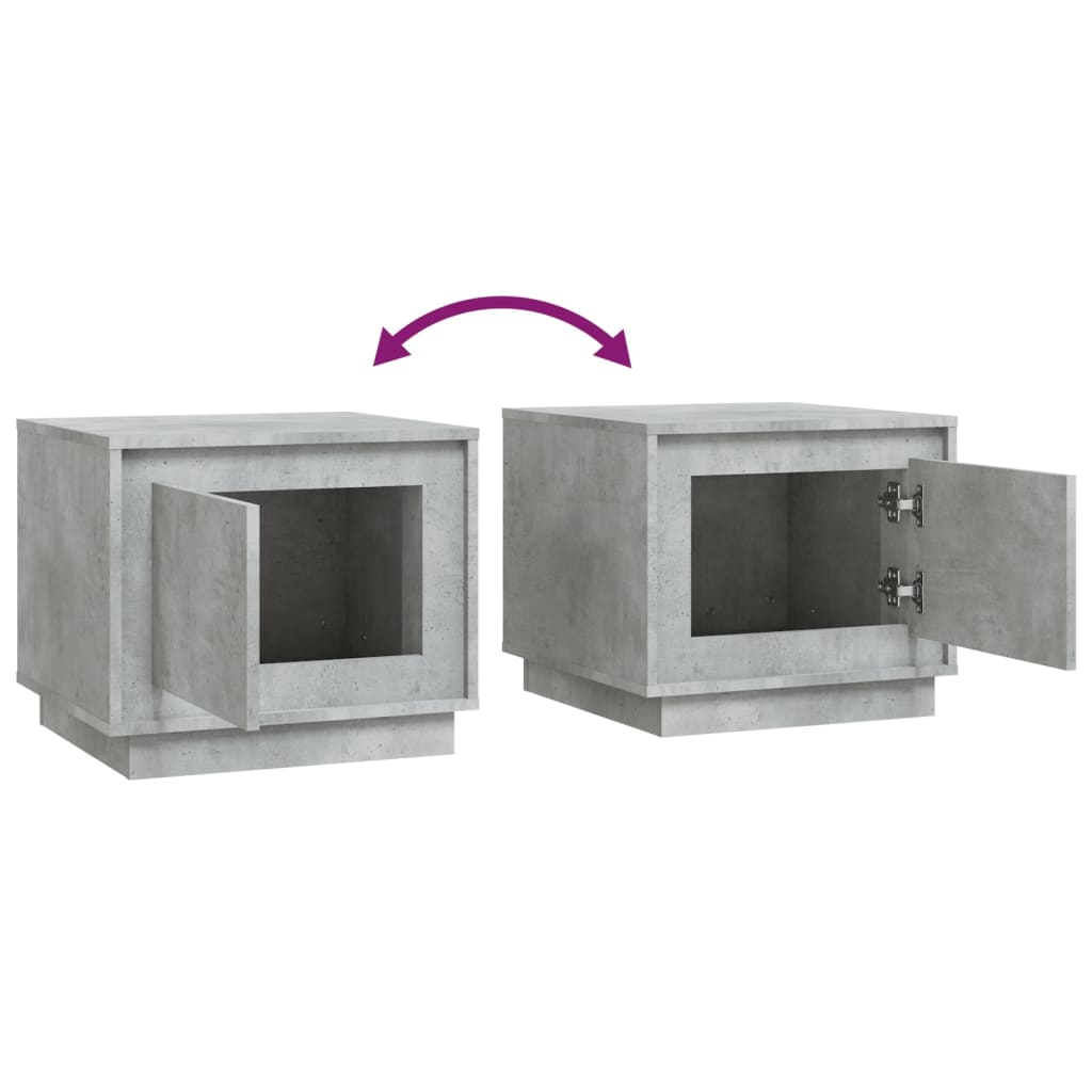 Soffbord betonggrå 51x50x44 cm konstruerat trä