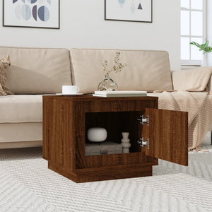 Soffbord brun ek 51x50x44 cm konstruerat trä