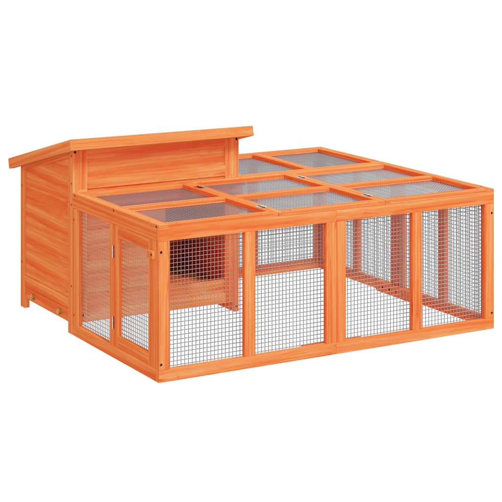 Kaninbur brun 144x123x67,5 cm massiv furu
