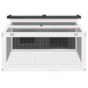 Kaninbur grå 117,5x97x47,5 cm massiv furu