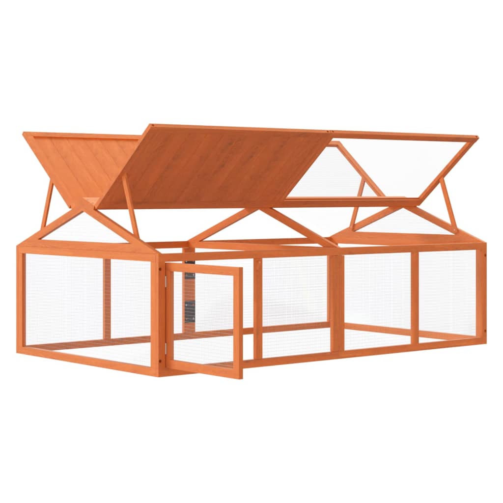 Utomhusbur brun 200x112,5x74 cm massiv furu