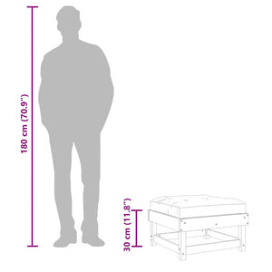 Fotpall med dyna för trädgården vit massiv furu