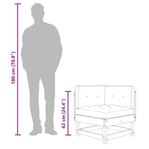 Hörnsoffor med dynor 2 st svart massiv furu
