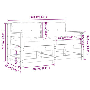 Trädgårdsfåtöljer med dynor 2 st med dynor massiv furu