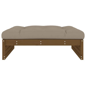 Fotpall för trädgården honungsbrun 120x80 cm massiv furu