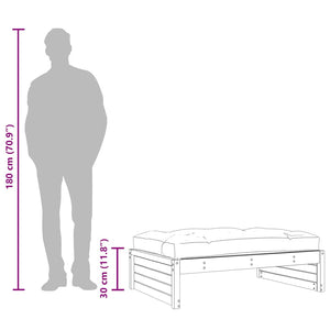 Fotpall för trädgården honungsbrun 120x80 cm massiv furu