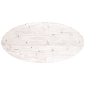 Bordsskiva vit 90x45x2,5 cm oval massiv furu