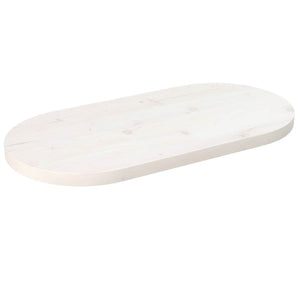 Bordsskiva vit 60x30x2,5 cm oval massiv furu