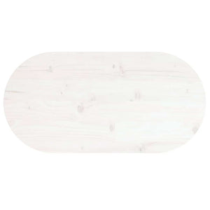 Bordsskiva vit 80x40x2,5 cm oval massiv furu