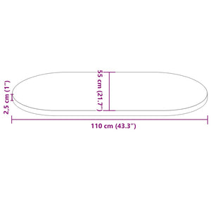 Bordsskiva 110x55x2,5 cm massivt trä furu oval
