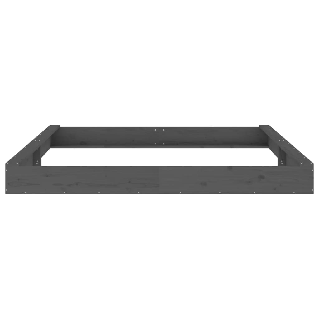 Sandlåda med säten grå fyrkantigt massiv furu