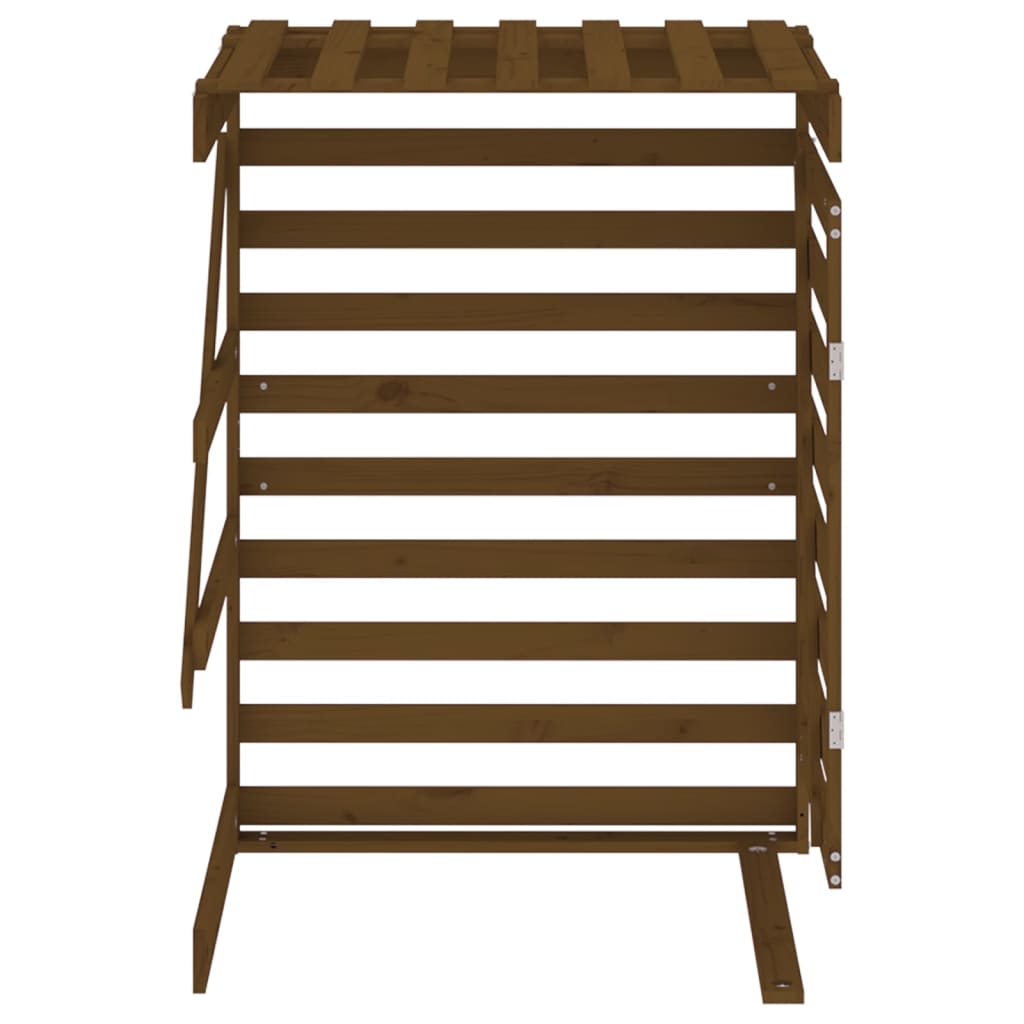 Förlängning till skjul för sopkärl honungsbrun massiv furu