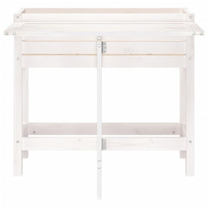 Odlingslåda med hopfällbar ovansida vit massiv furu